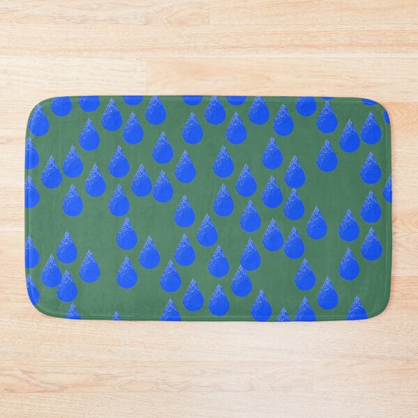 Item preview, Amazing Glowing Dark Blue Raindrops on Green designed and sold by ShaunSandhu.