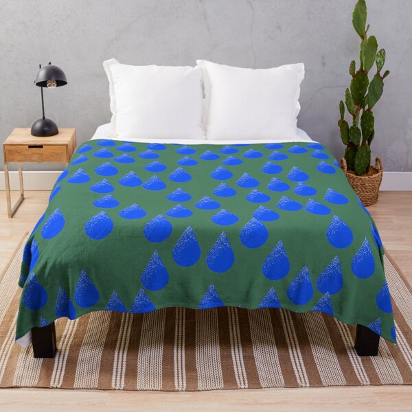Item preview, Amazing Glowing Dark Blue Raindrops on Green designed and sold by ShaunSandhu.
