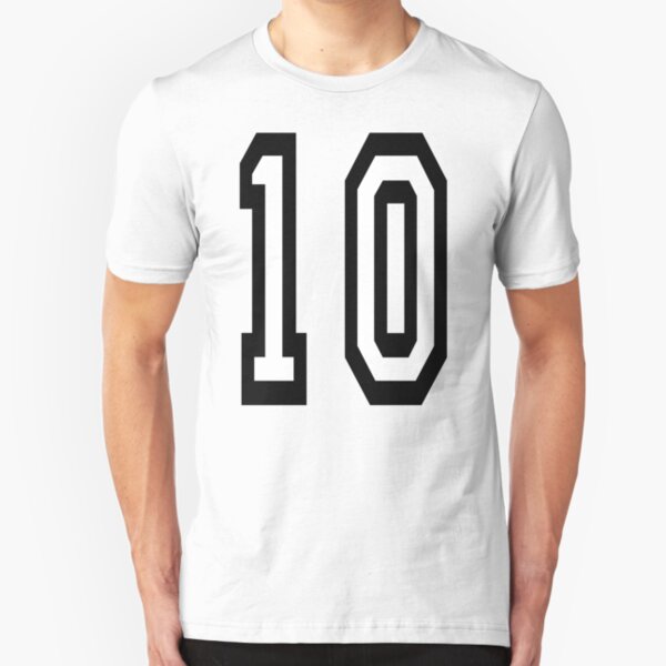 10, 10th, TEAM SPORTS NUMBER, TEN, TENTH, Competition. Slim Fit T-Shirt
