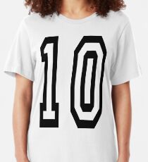 10, TEAM SPORTS NUMBER, TEN, TENTH, Competition Slim Fit T-Shirt