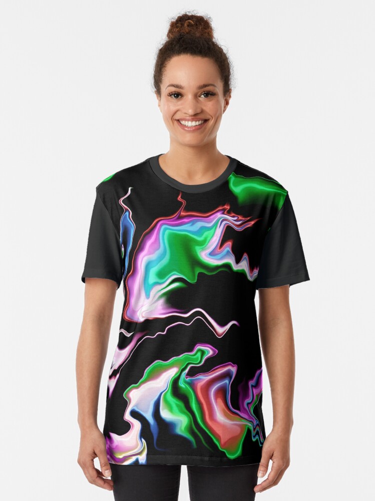 Contribuyente Amargura Sin alterar Camiseta «Zarcillos luminiscentes coloridos abstractos con fondo negro» de  EclecticPaintin | Redbubble