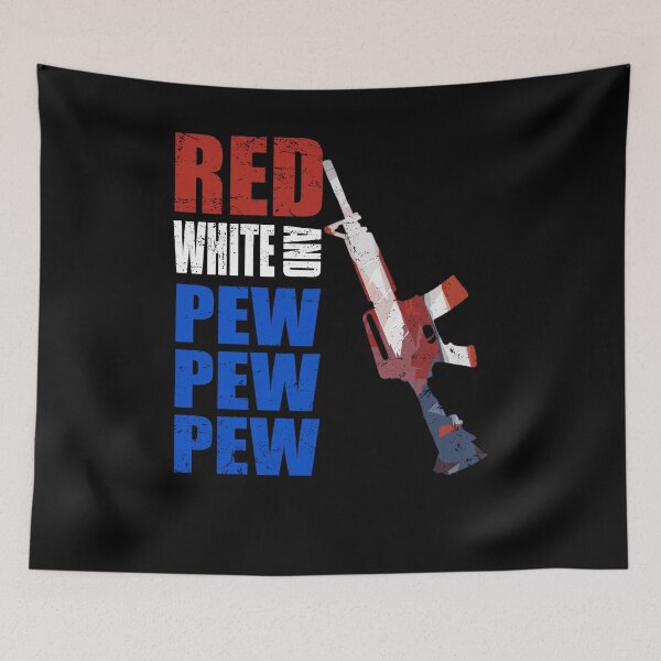 Item preview, Red White And Pew Pew Pew AR15 2A Pro 2nd Amendment Gun Rights designed and sold by American-Proud.
