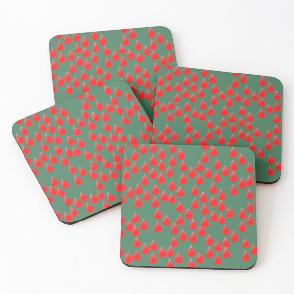 Item preview, Amazing Glowing Bright Red Raindrops on Green designed and sold by ShaunSandhu.