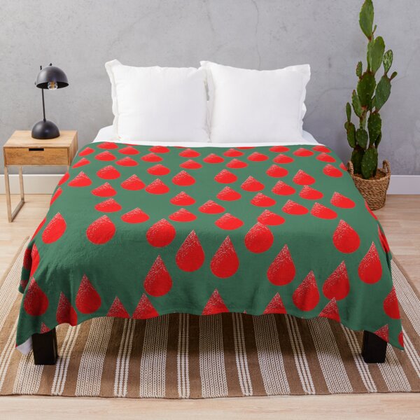 Item preview, Amazing Glowing Bright Red Raindrops on Green designed and sold by ShaunSandhu.