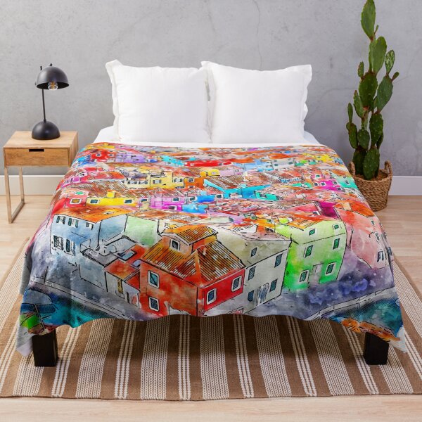 Item preview, Burano The Colorful Island of Lace Italy Watercolor designed and sold by VerboShop.