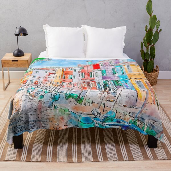 Item preview, Colorful Burano Island Italy Watercolor designed and sold by VerboShop.