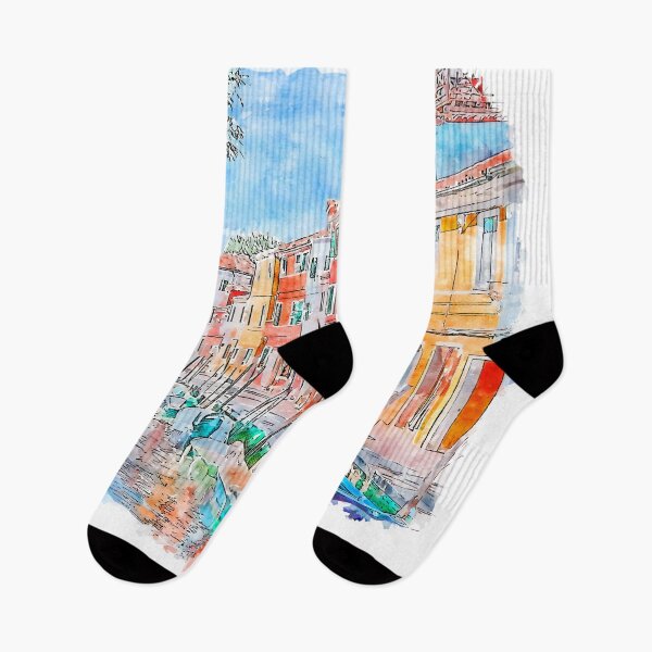 Item preview, Colorful Burano Island Italy Watercolor designed and sold by VerboShop.