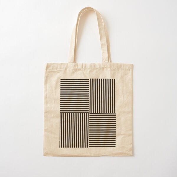 Optical Illusion Art, Horizontal and Vertical Lines ILLusion Cotton Tote Bag