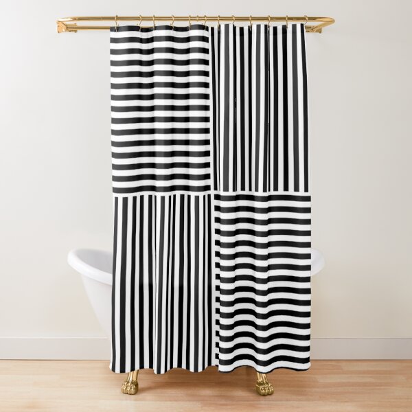 Optical Illusion Art, Horizontal and Vertical Lines ILLusion Shower Curtain