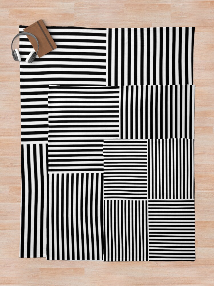 Alternate view of Optical Illusion Art, Horizontal and Vertical Lines ILLusion Throw Blanket