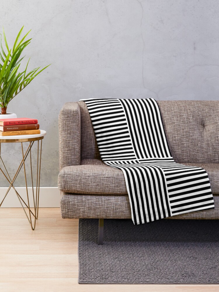 Alternate view of Optical Illusion Art, Horizontal and Vertical Lines ILLusion Throw Blanket