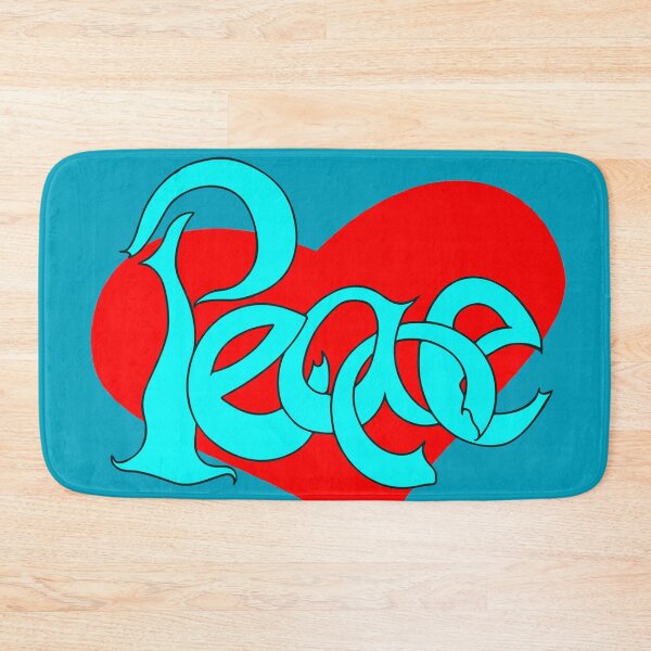 Item preview, Peace Calligraffiti Hippie Loveheart - Blue designed and sold by PATRICIA CASTILLA PEREZ.