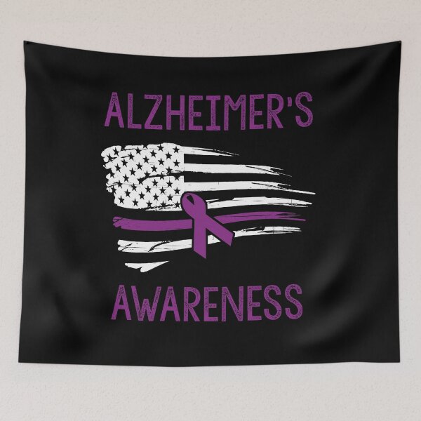 Aperçu de l'œuvre Drapeau américain ruban violet de sensibilisation à la maladie d'Alzheimer juin créée et vendue par liftdesign.