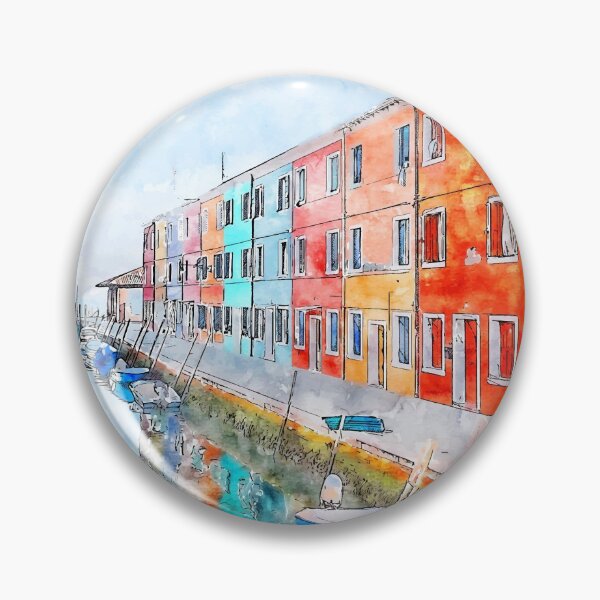 Item preview, Burano Houses Italy Watercolor designed and sold by VerboShop.