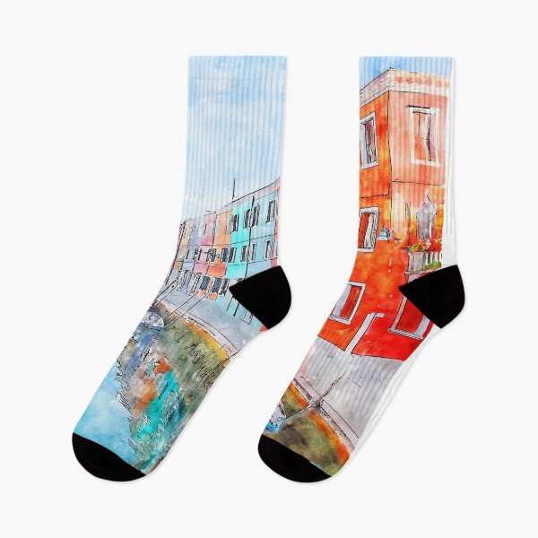 Item preview, Burano Houses Italy Watercolor designed and sold by VerboShop.