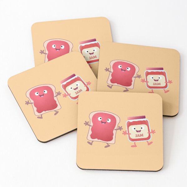 Item preview, Funny bread and jam cartoon characters  designed and sold by FrogFactory.