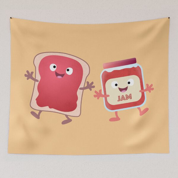 Item preview, Funny bread and jam cartoon characters  designed and sold by FrogFactory.