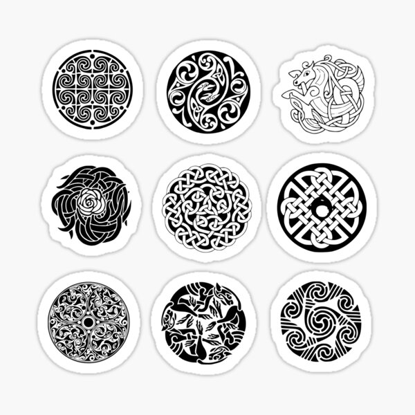 Item preview, 9 Celtic Circle Tattoos - A Sticker Pack of 9 Fabulous Individual Celtic Circle Tattoo's designed and sold by Rocketman2017.