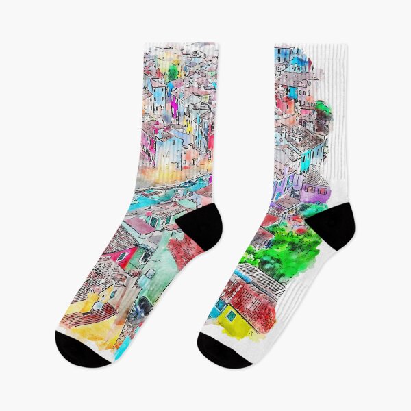Item preview, Colorful Burano Italy Watercolor designed and sold by VerboShop.