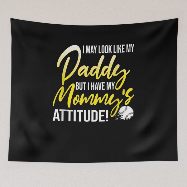 Item preview, Look Like Daddy But I Have Mommy's Attitude Softball Dad Gift  designed and sold by dominique235.