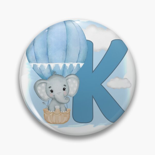 Item preview, Cute Letter K Elephant Monogram in Blue designed and sold by chantahlia.