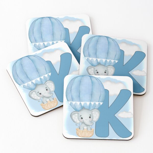 Item preview, Cute Letter K Elephant Monogram in Blue designed and sold by chantahlia.