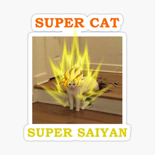 "Cat power super saiyan" Sticker for Sale by DivineLiveShop | Redbubble