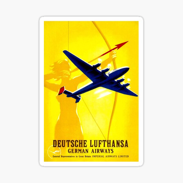 50/60er Jahre Deutsche Lufthansa Werbung Aufkleber Südamerika sehr selten NEU