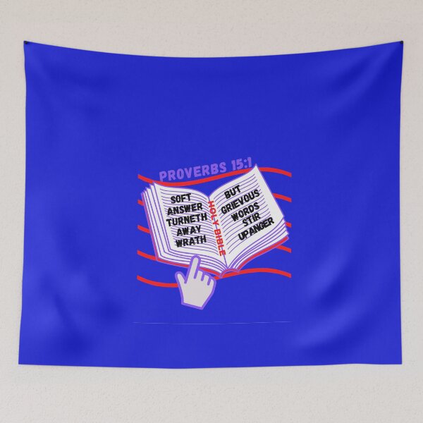 Item preview, Proverbs 15:1 Soft answer turneth away wrath,Grievous words stir up anger- designed and sold by Mammanation.