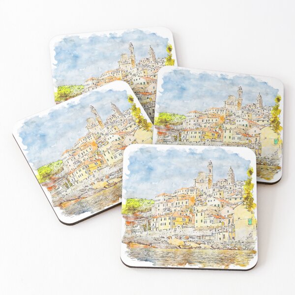 Item preview, Cervo Liguria Italy Watercolor designed and sold by VerboShop.