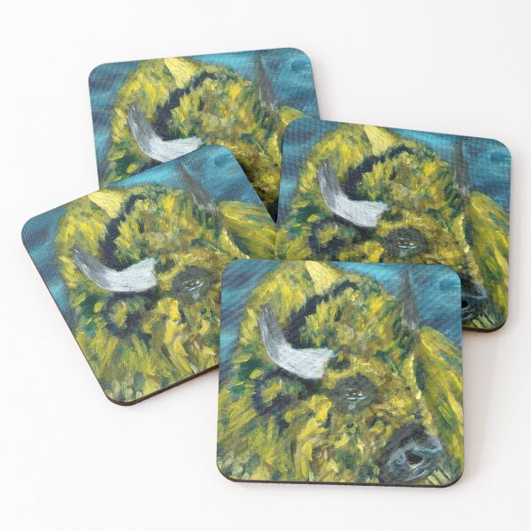 Item preview, Yellow & Teal Buffalo designed and sold by MyraLynneArt.