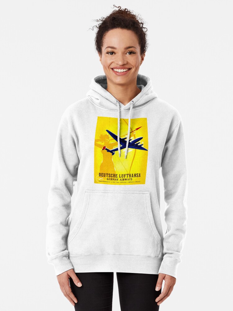 White Hooded Sweatshirt with Colored Airplanes - Unisex - Amelia