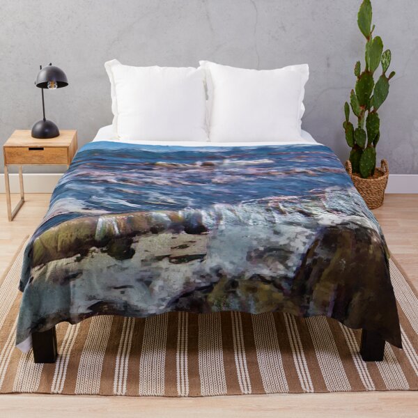 Item preview, Waves on rocks, Paekakariki. New Zealand. designed and sold by carole hirst.