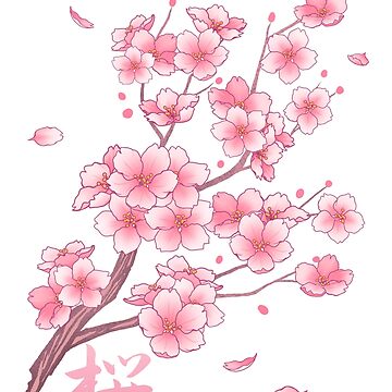 Artwork thumbnail, Falling Sakura Cherry Blossom by arterialmotive