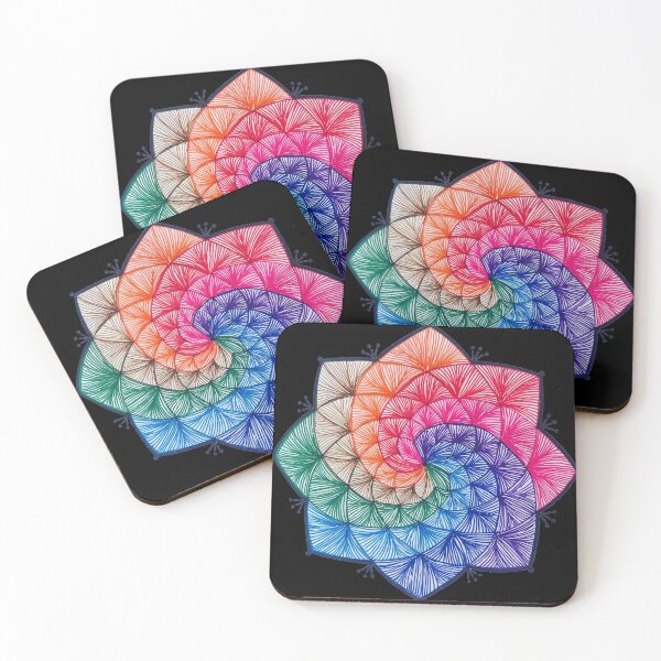 Item preview, Rainbow Flower Art designed and sold by FlowingPencil.