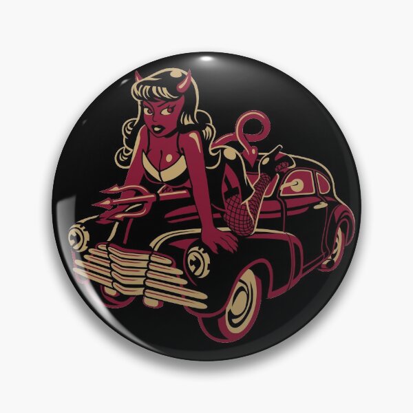 Item preview, Retro Devil Girl Riding a Chevy designed and sold by mvandinter.