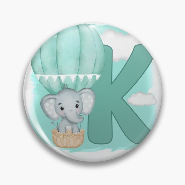 Item preview, Cute Letter K Elephant Monogram in Green designed and sold by chantahlia.