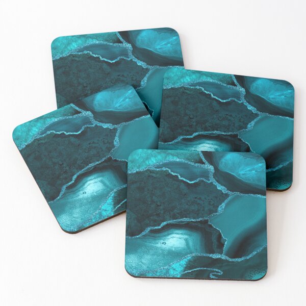 Item preview, Shades Of Teal, Aqua & Turquoise Geode Agate Slice designed and sold by Lucky-Town-Art.