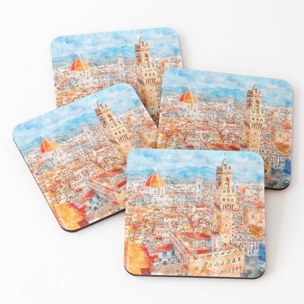 Item preview, View of Florence Italy Watercolor designed and sold by VerboShop.