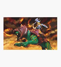 Battlecat and he-man Photographic Print