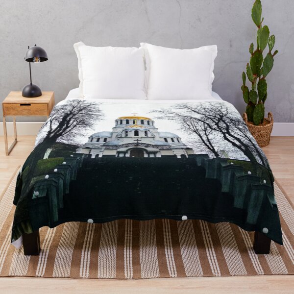 Item preview, Orthodox church with shining domes on a dull autumn day designed and sold by helenkaiy.