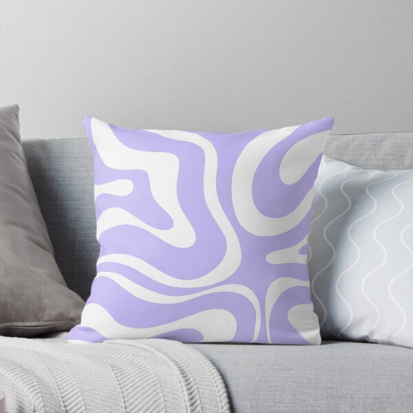 Item preview, Retro Modern Liquid Swirl Abstract Pattern Square in Light Purple and White designed and sold by kierkegaard.