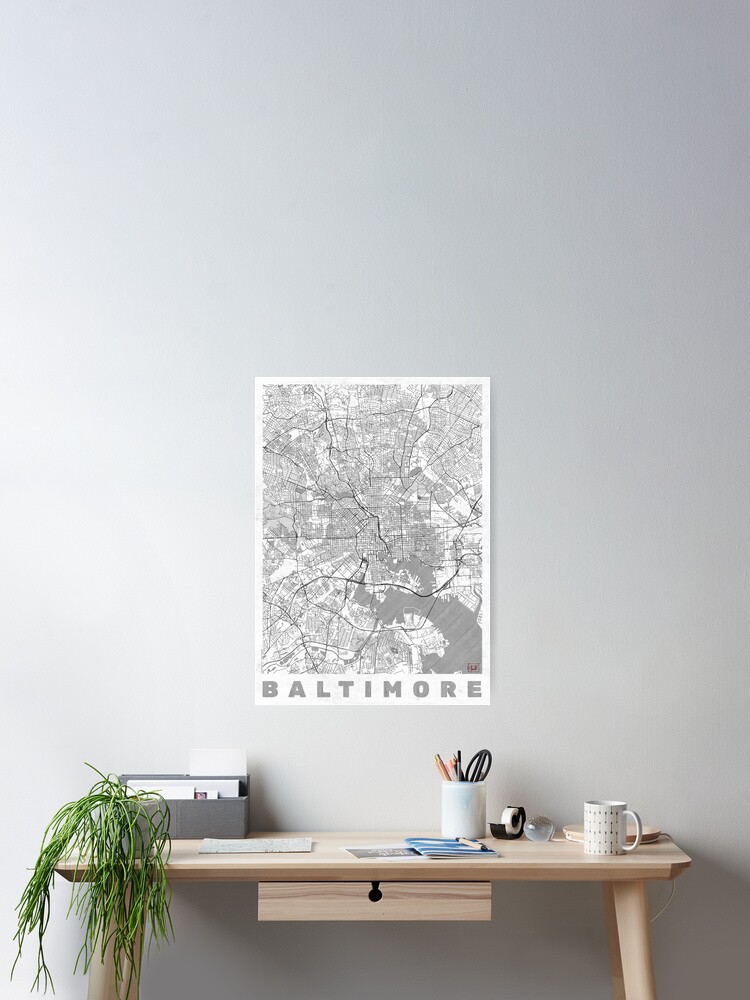 Thumbnail 1 of 3, Poster, Baltimore Map Line designed and sold by HubertRoguski.