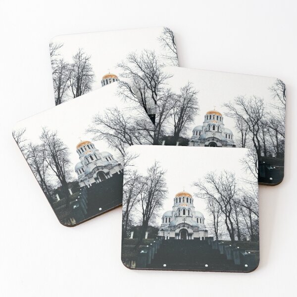Item preview, Orthodox church with shining domes on a dull autumn day  designed and sold by helenkaiy.