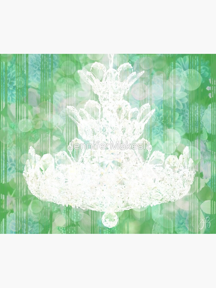 Thumbnail 3 of 3, Canvas Print, Chandelier II - Green designed and sold by JenniferMakesIt.