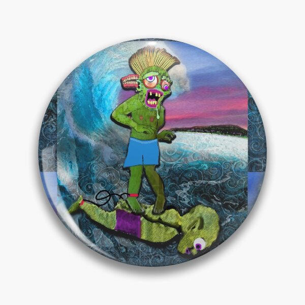 Item preview, Lenny the surf zombie and his surfboard bobby designed and sold by EspDzines.