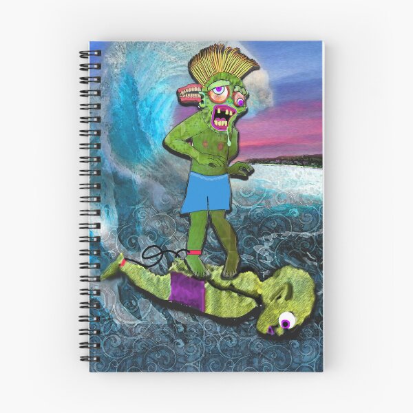 Item preview, Lenny the surf zombie and his surfboard bobby designed and sold by EspDzines.