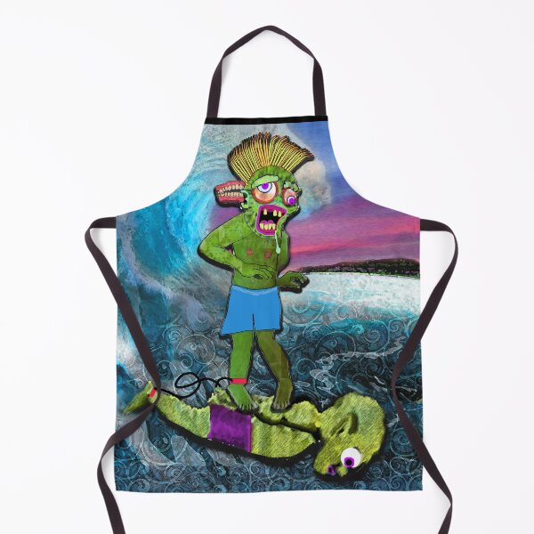 Item preview, Lenny the surf zombie and his surfboard bobby designed and sold by EspDzines.