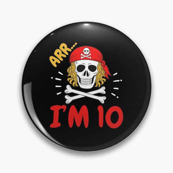 Item preview, 10th Birthday Pirate Crossbones Ten Years Old designed and sold by CreativeGiftShp.