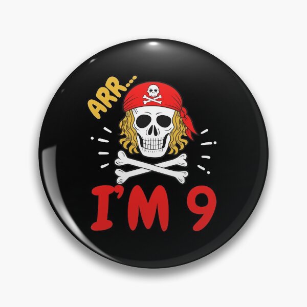 Item preview, 9th Birthday Pirate Crossbones Nine Years Old designed and sold by CreativeGiftShp.